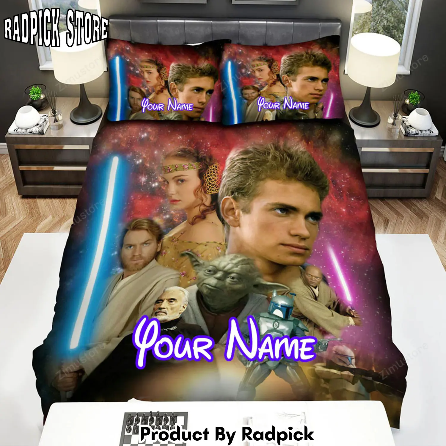 Radpick star wars episode ii attack of the clones poster movie poster bed sheets duvet cover personalized name bedding sets ver 1 rp3271966